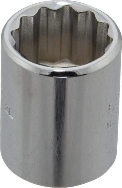 Proto - 5/8", 3/8" Drive, Standard Hand Socket - 12 Points, 1-1/8" OAL, Chrome Finish - Industrial Tool & Supply