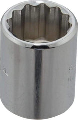 Proto - 5/8", 3/8" Drive, Standard Hand Socket - 12 Points, 1-1/8" OAL, Chrome Finish - Industrial Tool & Supply