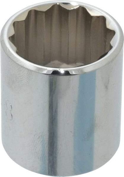 Proto - 7/8", 3/8" Drive, Standard Hand Socket - 12 Points, 1-5/16" OAL, Chrome Finish - Industrial Tool & Supply