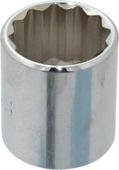 Proto - 7/8", 3/8" Drive, Standard Hand Socket - 12 Points, 1-5/16" OAL, Chrome Finish - Industrial Tool & Supply