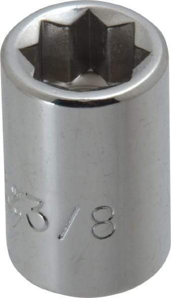Proto - 3/8", 3/8" Drive, Standard Hand Socket - 8 Points, 1-5/64" OAL, Chrome Finish - Industrial Tool & Supply
