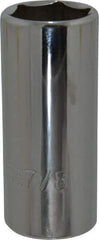 Proto - 7/8", 3/8" Drive, Deep Hand Socket - 6 Points, 2-3/4" OAL, Chrome Finish - Industrial Tool & Supply