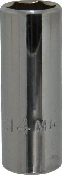 Proto - 3/8" Drive, Deep Hand Socket - 6 Points, 2-1/8" OAL, Chrome Vanadium, Chrome Finish - Industrial Tool & Supply