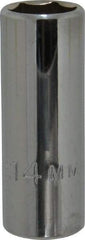 Proto - 3/8" Drive, Deep Hand Socket - 6 Points, 2-1/8" OAL, Chrome Vanadium, Chrome Finish - Industrial Tool & Supply
