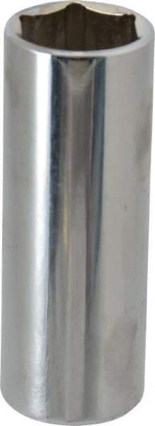 Proto - 3/8" Drive, Deep Hand Socket - 6 Points, 2-3/4" OAL, Chrome Finish - Industrial Tool & Supply