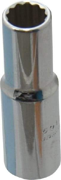 Proto - 3/8", 3/8" Drive, Deep Hand Socket - 12 Points, 2-1/8" OAL, Steel, Full Polish Finish - Industrial Tool & Supply