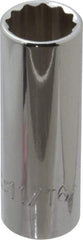 Proto - 11/16", 3/8" Drive, Deep Hand Socket - 12 Points, 2-3/4" OAL, Chrome Finish - Industrial Tool & Supply