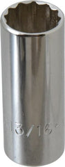 13/16″, 3/8″ Drive, Deep Hand Socket 12 Points, 2-3/4″ OAL, Chrome Finish