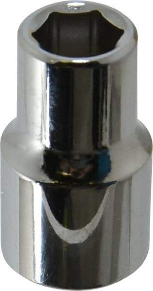 Proto - 7/16", 1/2" Drive, Standard Hand Socket - 6 Points, 1-31/64" OAL, Chrome Finish - Industrial Tool & Supply