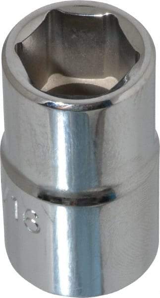 Proto - 9/16", 1/2" Drive, Standard Hand Socket - 6 Points, 1-1/2" OAL, Chrome Finish - Industrial Tool & Supply