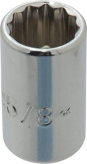 Proto - 5/8", 1/2" Drive, Standard Hand Socket - 12 Points, 1-1/2" OAL, Chrome Finish - Industrial Tool & Supply
