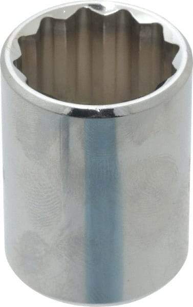 Proto - 7/8", 1/2" Drive, Standard Hand Socket - 12 Points, 1-9/16" OAL, Chrome Finish - Industrial Tool & Supply