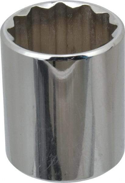 Proto - 1", 1/2" Drive, Standard Hand Socket - 12 Points, 1-9/16" OAL, Chrome Finish - Industrial Tool & Supply