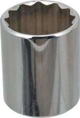 Proto - 1", 1/2" Drive, Standard Hand Socket - 12 Points, 1-9/16" OAL, Chrome Finish - Industrial Tool & Supply