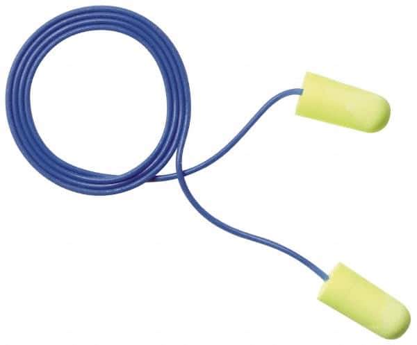 3M - Metal Detectable, Disposable, Corded, 32 dB Earplugs - Yellow, 200 Pairs - Industrial Tool & Supply
