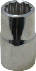 Proto - 1/2" Drive, Standard Hand Socket - 12 Points, 1-1/2" OAL, Chrome Finish - Industrial Tool & Supply