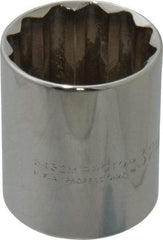 Proto - 1/2" Drive, Standard Hand Socket - 12 Points, 1-25/32" OAL, Chrome Finish - Industrial Tool & Supply