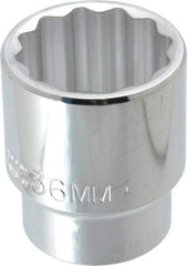 Proto - 1/2" Drive, Standard Hand Socket - 12 Points, 2-1/4" OAL, Chrome Finish - Industrial Tool & Supply