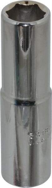 Proto - 9/16", 1/2" Drive, Deep Hand Socket - 6 Points, 3-1/4" OAL, Chrome Finish - Industrial Tool & Supply