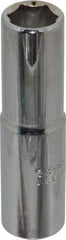 Proto - 9/16", 1/2" Drive, Deep Hand Socket - 6 Points, 3-1/4" OAL, Chrome Finish - Industrial Tool & Supply