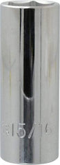 Proto - 15/16", 1/2" Drive, Deep Hand Socket - 6 Points, 3-1/4" OAL, Chrome Finish - Industrial Tool & Supply