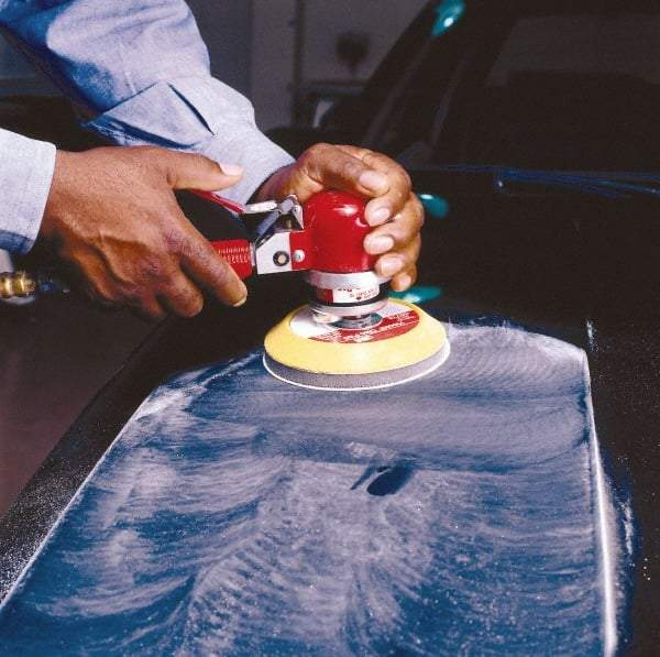 3M - 5" Diam, 120 Grit Ceramic Adhesive PSA Disc - Fine Grade, Red, F Weighted Backing, Flexible, Use with Random Orbital Sanders - Industrial Tool & Supply