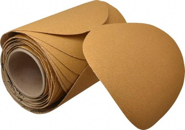 3M - 8" Diam, 60 Grit Aluminum Oxide Adhesive PSA Disc - Medium Grade, Gold, F Weighted Backing, Flexible, Use with Random Orbital Sanders - Industrial Tool & Supply