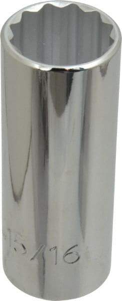 Proto - 15/16", 1/2" Drive, Deep Hand Socket - 12 Points, 3-1/4" OAL, Chrome Finish - Industrial Tool & Supply