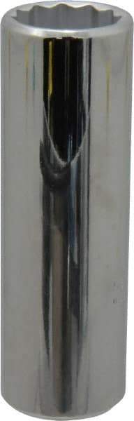 Proto - 1/2" Drive, Deep Hand Socket - 12 Points, 3-1/4" OAL, Chrome Finish - Industrial Tool & Supply