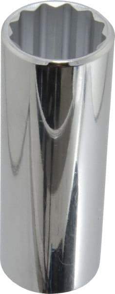 Proto - 1/2" Drive, Deep Hand Socket - 12 Points, 3-1/4" OAL, Chrome Finish - Industrial Tool & Supply
