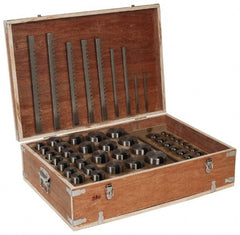 Value Collection - 75 Piece, 1/8 to 3/4" Keyway Width, Style B, C, D & E Keyway Broach Set - Industrial Tool & Supply