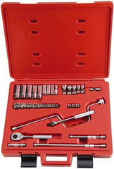 Proto - 33 Piece 3/8" Drive Socket Set - 6, 8, 12 Points, 1/4" to 7/8" Range, Inch Measurement Standard - Industrial Tool & Supply