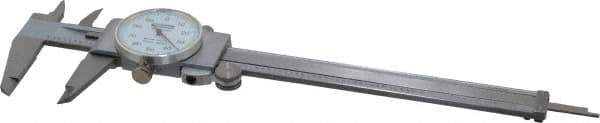 Fowler - 0" to 6" Range, 0.001" Graduation, 0.1" per Revolution, Dial Caliper - White Face, 1.54" Jaw Length - Industrial Tool & Supply