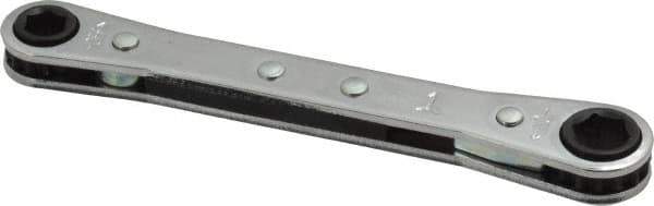 Proto - 1/4" x 5/16" 6 Point Ratcheting Box Wrench - Double End, 4-9/32" OAL, Steel - Industrial Tool & Supply