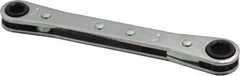 Proto - 1/4" x 5/16" 6 Point Ratcheting Box Wrench - Double End, 4-9/32" OAL, Steel - Industrial Tool & Supply