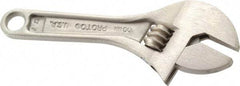 Proto - 1/2" Jaw Capacity, 4" Standard Adjustable Wrench - Steel, Chrome Finish - Industrial Tool & Supply