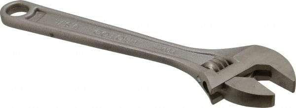 Proto - 1-1/8" Jaw Capacity, 8" Standard Adjustable Wrench - Steel, Chrome Finish - Industrial Tool & Supply