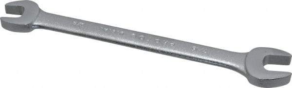 Proto - 3/8" x 7/16" Standard Open End Wrench - 5-3/4" OAL, Double End, Satin Finish, 15° Head Angle - Industrial Tool & Supply