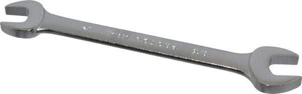 Proto - 1/2" x 9/16" Standard Open End Wrench - 7" OAL, Double End, Satin Finish, 15° Head Angle - Industrial Tool & Supply