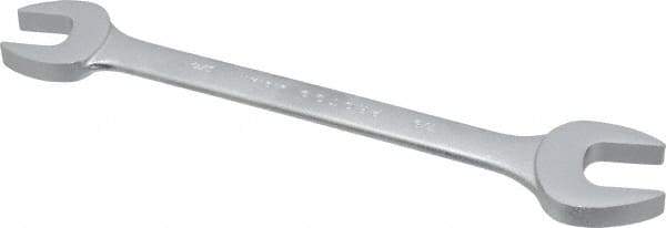Proto - 3/4" x 7/8" Standard Open End Wrench - 9-1/2" OAL, Double End, Satin Finish, 15° Head Angle - Industrial Tool & Supply