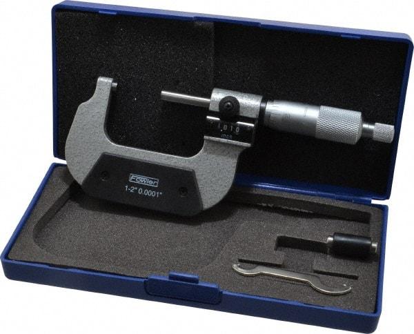 Fowler - 1 to 2" Range, 0.0001" Graduation, Mechanical Outside Micrometer - Ratchet Stop Thimble, Accurate to 0.00016", Digital Counter - Industrial Tool & Supply