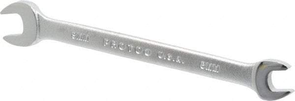Proto - 8mm x 9mm Standard Open End Wrench - 5-1/8" OAL, Double End, Satin Finish, 15° Head Angle - Industrial Tool & Supply