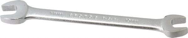 Proto - 10mm x 11mm Standard Open End Wrench - 5-3/4" OAL, Double End, Satin Finish, 15° Head Angle - Industrial Tool & Supply