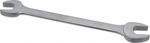 Proto - 16mm x 17mm Standard Open End Wrench - 8-1/8" OAL, Double End, Satin Finish, 15° Head Angle - Industrial Tool & Supply