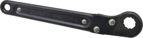 Proto - 9/16", Black Finish, Ratcheting Flare Nut Wrench - 12 Points, 7-1/4" OAL, Steel, Single End Head - Industrial Tool & Supply