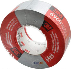 3M - 2" x 55m Silver Duct Tape - 10.7 mil, Rubber Adhesive, Polyethylene Film Backing, 32 Lb/ln Tensile Strength, 200°F Max, Series 6969 - Industrial Tool & Supply