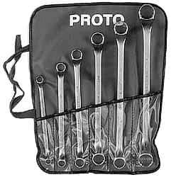 Proto - 6 Piece, 3/8" x 7/16" to 15/16" x 1", 12 Point Box End Wrench Set - Inch Measurement Standard, Satin Finish - Industrial Tool & Supply