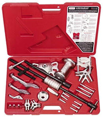 Proto - 22 Piece, 6 Ton Capacity, 7" Spread, Standard Puller Set - 8 Jaws, 6" Reach - Industrial Tool & Supply