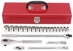 Proto - 22 Piece 1/2" Drive Socket Set - 12 Points, 10mm to 26mm Range, Metric Measurement Standard - Industrial Tool & Supply