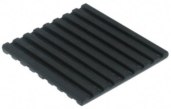 Mason Ind. - 4" Long x 4" Wide x 3/8" Thick, 4" Diam, Neoprene, Machinery Leveling Pad & Mat - 500 Lb Max Load, Black - Industrial Tool & Supply